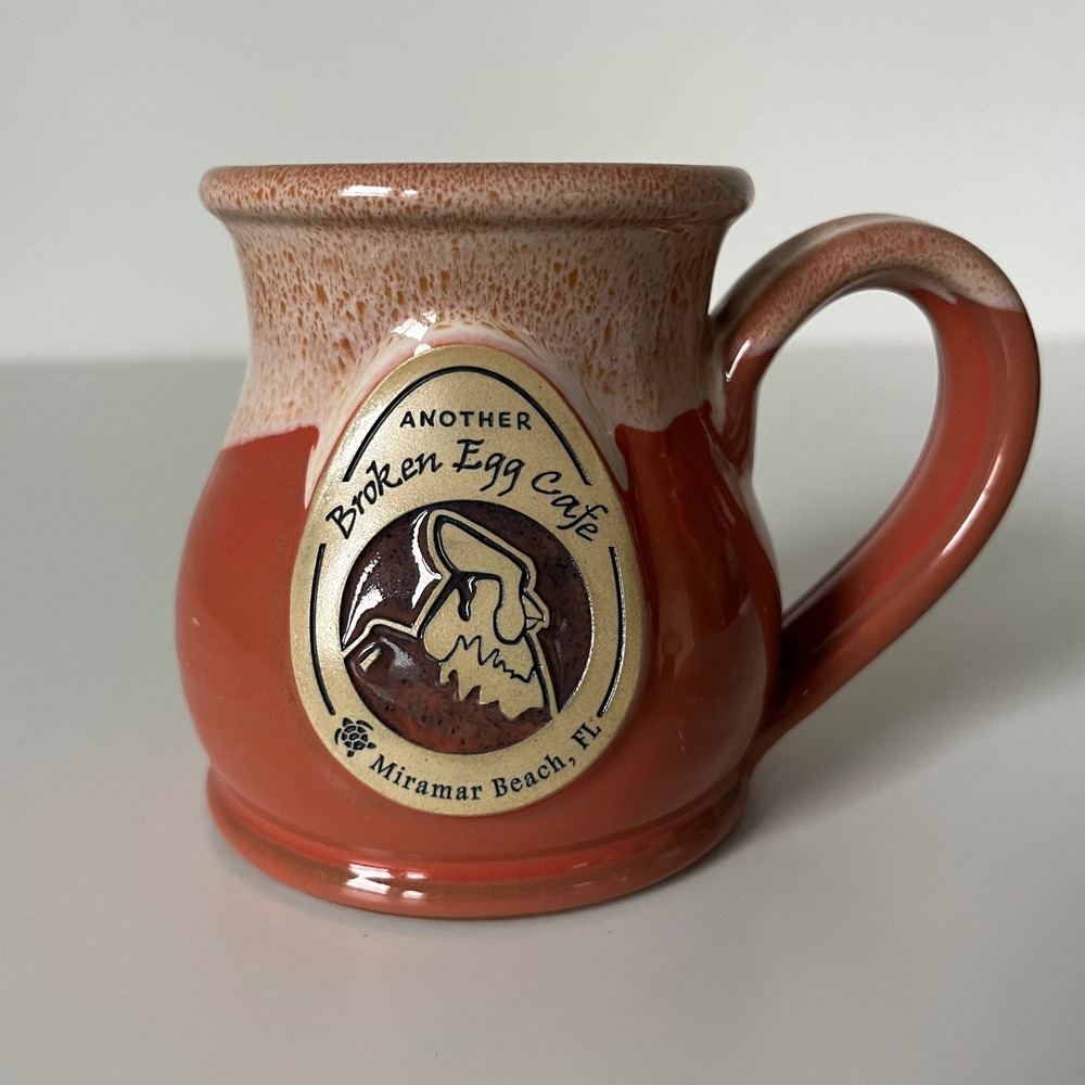 Deneen Pottery Another Broken Egg Cafe Miramar Beach FL 2016‎ Handthrown Orange